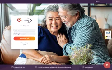 Screenshot of the 60sDating website
