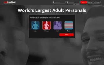Screenshot of the Adultfriendfinder website
