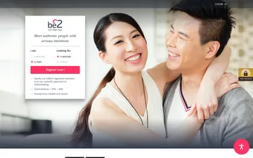 Screenshot of the be2 website