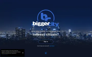 Screenshot of the BiggerCity website