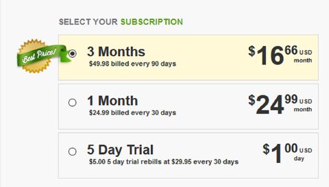 Screenshot of the BikerPlanet prices