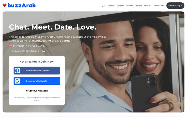 Screenshot of the BuzzArab website