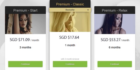 Screenshot of the C-Date prices