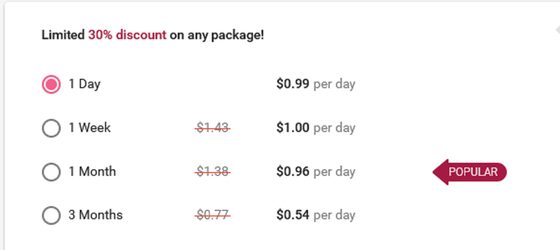 Screenshot of the FatFlirt prices