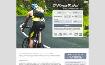 Screenshot of the Fitness Singles website