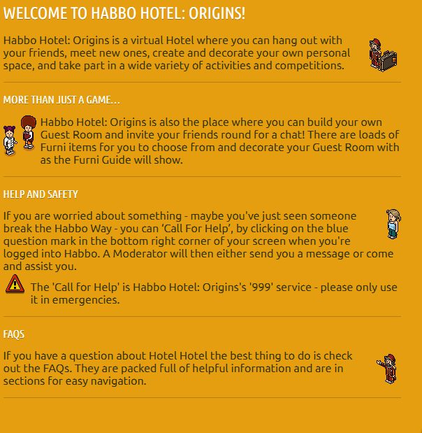 Screenshot of the Habbo website