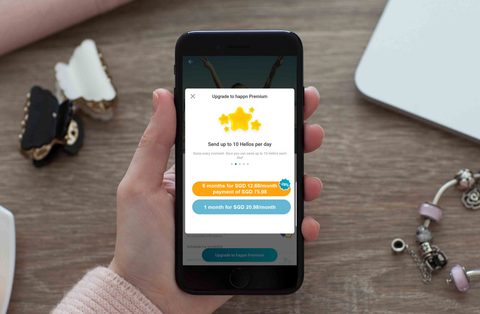 Screenshot of the Happn prices