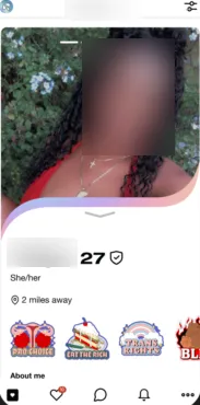 Screenshot of the Her website