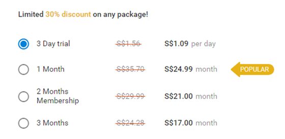 Screenshot of the IAmNaughty prices