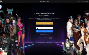 Screenshot of the Imvu website