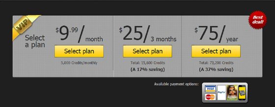 Screenshot of the Imvu prices