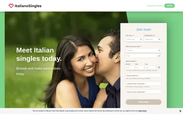 Screenshot of the Italiano Singles website