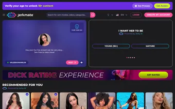 Screenshot of the Jerkmate website