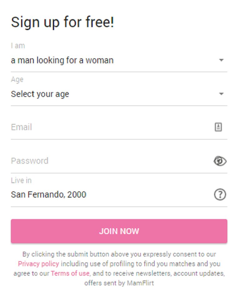 MamFlirt Signup