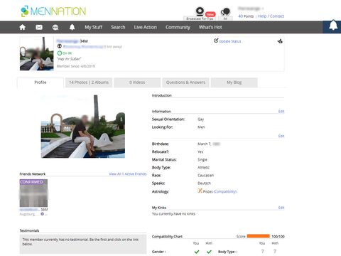 MenNation User Profile
