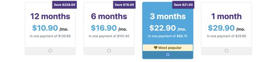 Screenshot of the MyTransgenderDate prices