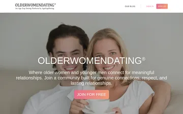 Screenshot of the OlderWomenDating website