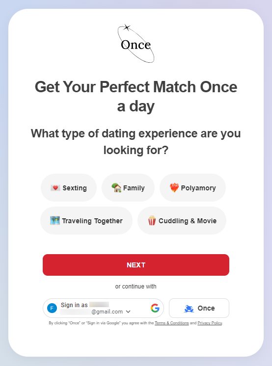 signing up