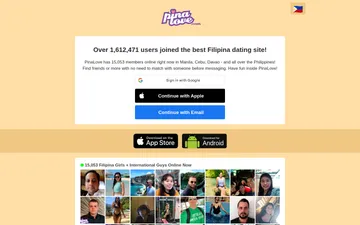 Screenshot of the PinaLove website