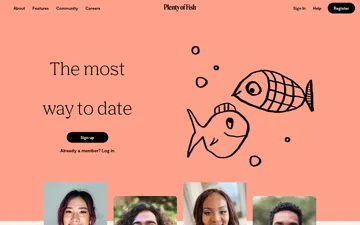 Screenshot of the Plenty of Fish website