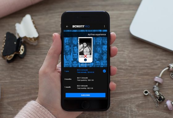 Screenshot of the Scruff prices