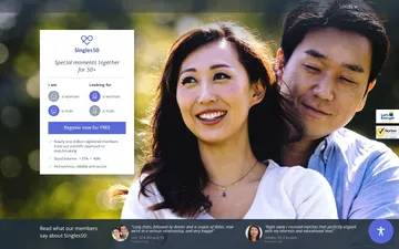 Screenshot of the Singles50 website
