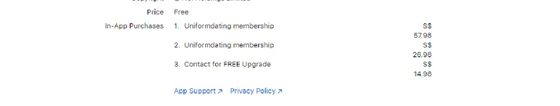 Screenshot of the UniformDating prices