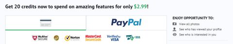 Screenshot of the Valentime prices