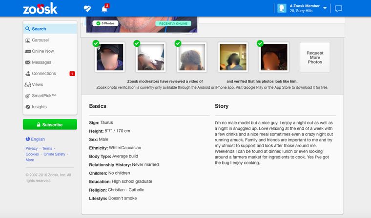 Zoosk Profile