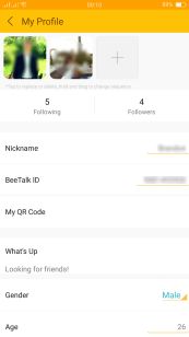 BeeTalk Profile