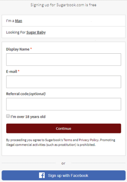 Sugarbook Registration