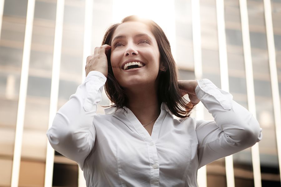Woman smiling with confidence